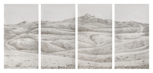 Four panel watercolour drawing.